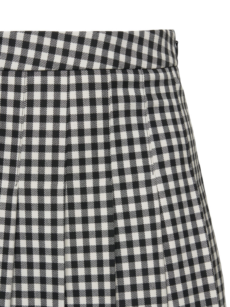 #111.1 Check Wool Pleated Skirt