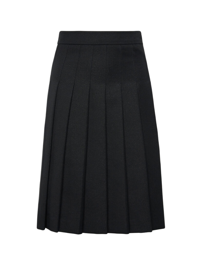 #111 Galaxy Black Wool Pleated Skirt
