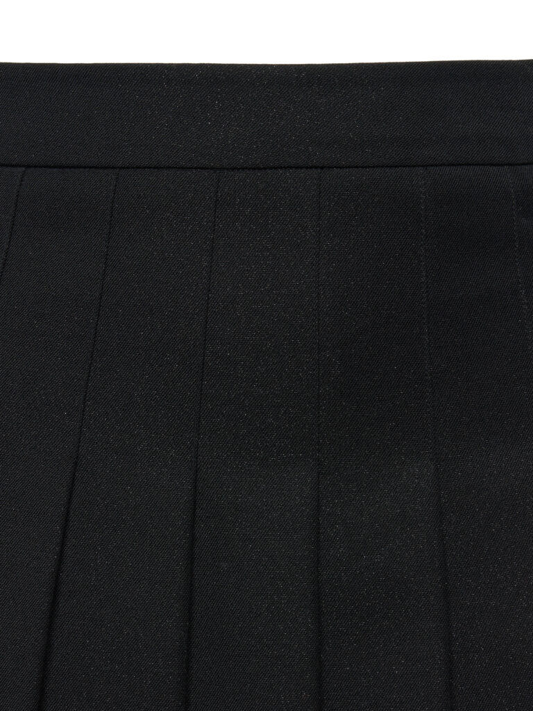 #111 Galaxy Black Wool Pleated Skirt
