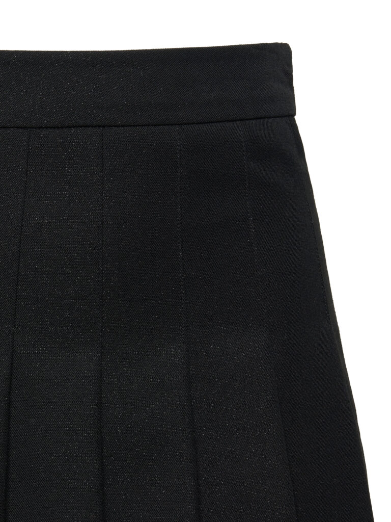 #111 Galaxy Black Wool Pleated Skirt