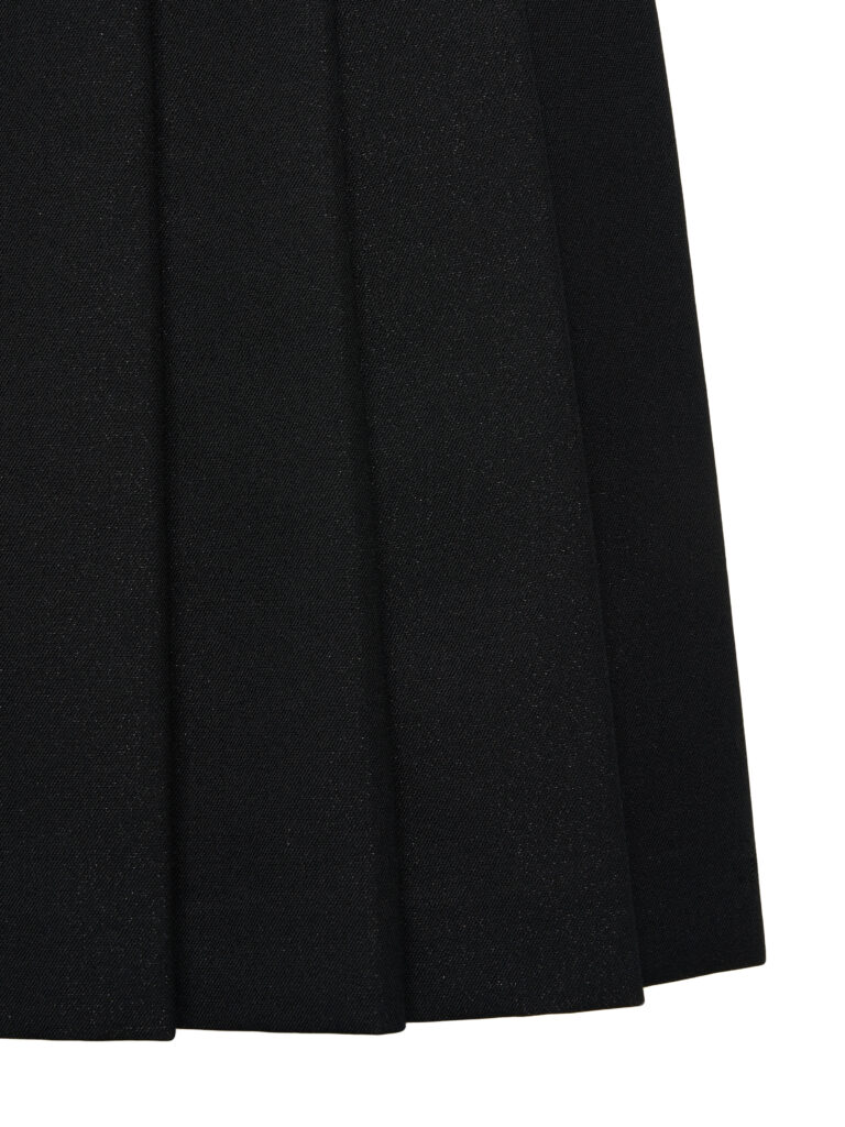 #111 Galaxy Black Wool Pleated Skirt