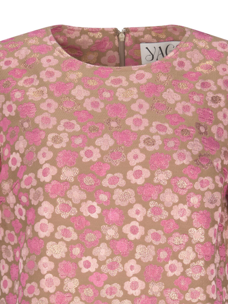#112 Floral Silk Jacquard Dress