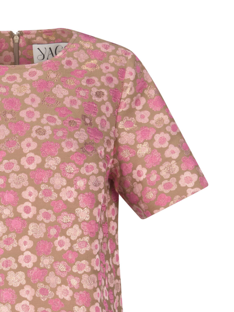 #112 Floral Silk Jacquard Dress