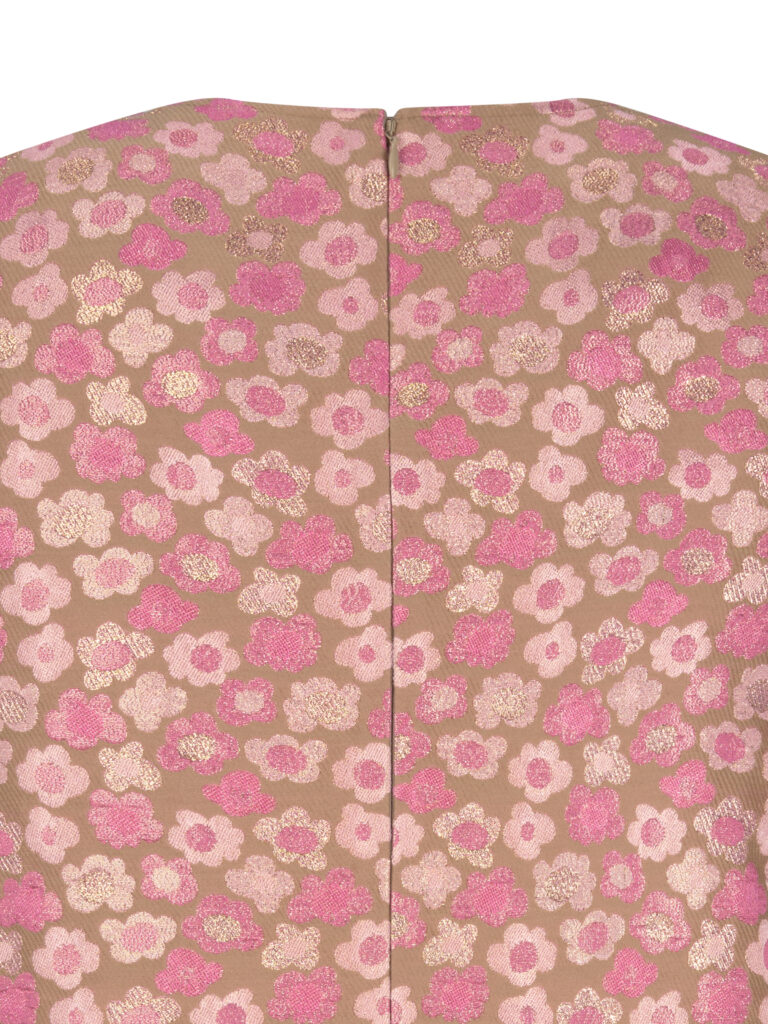 #112 Floral Silk Jacquard Dress
