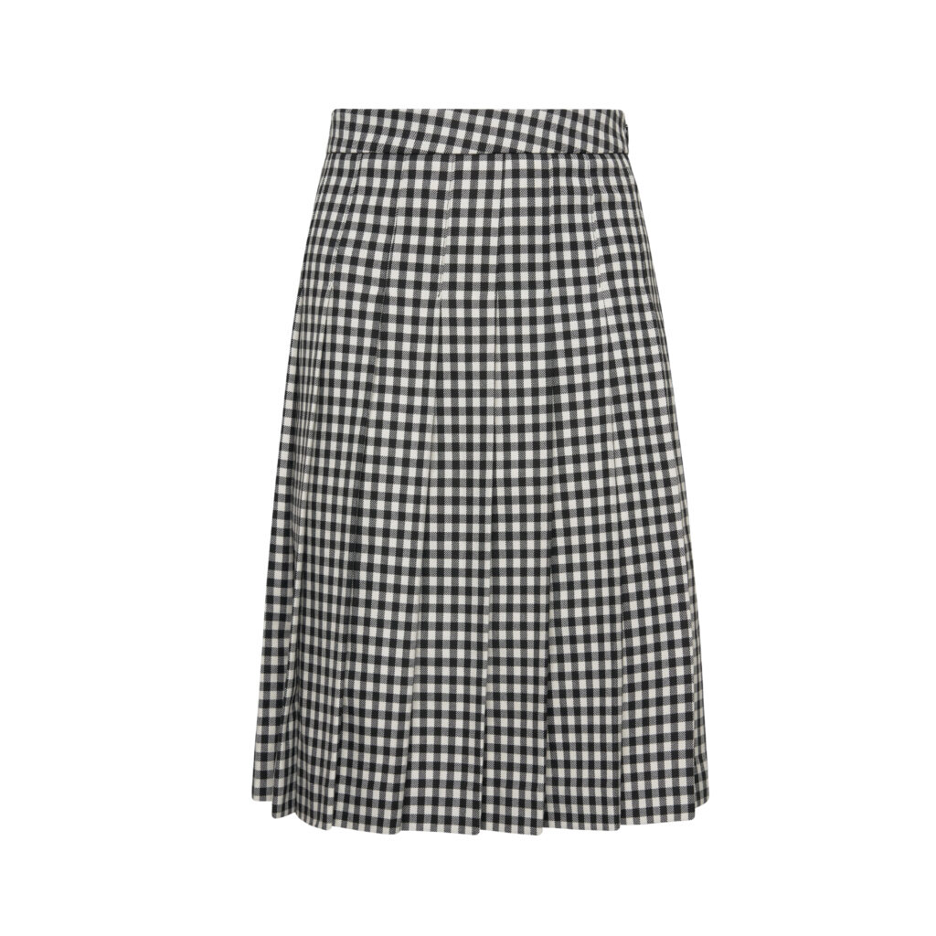 #111.1 Check Wool Pleated Skirt