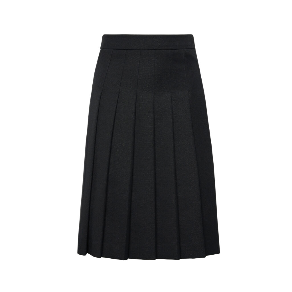#111 Galaxy Black Wool Pleated Skirt