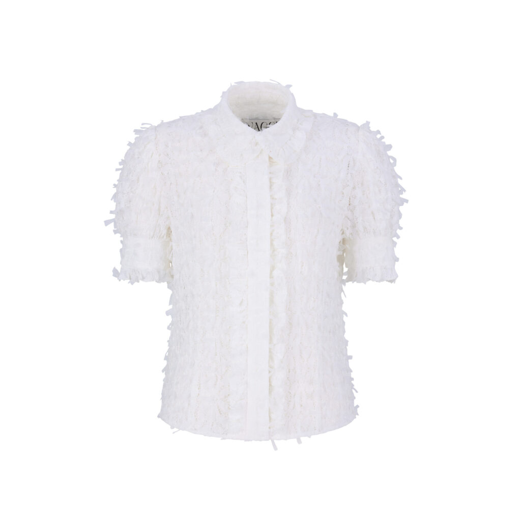 #116.2 White Feather Blouse (바로배송)