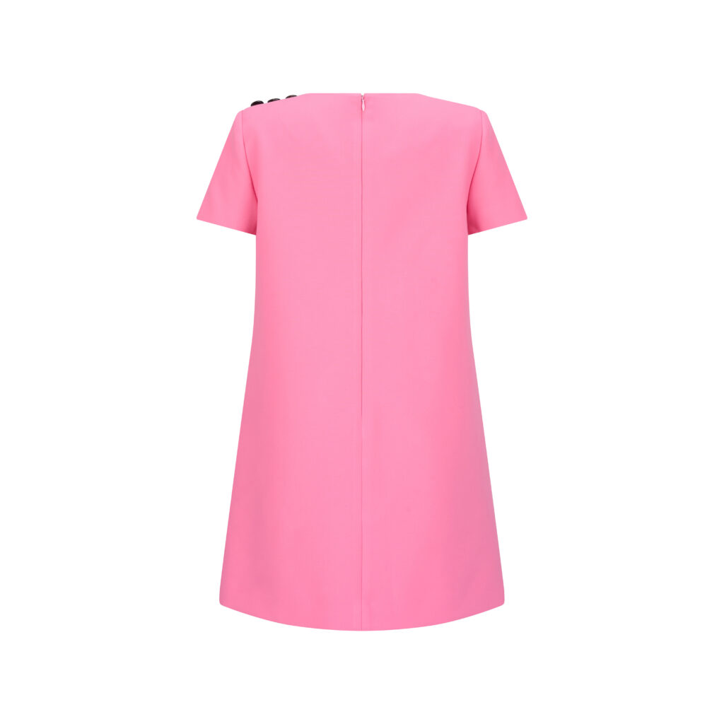#117 Kate Button Dress (Flamingo)