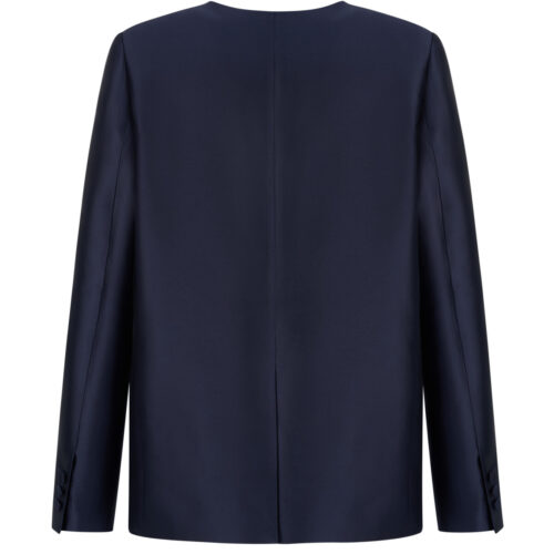 Alternative view of #114.1 Mikado Wool Silk Jacket (Navy)