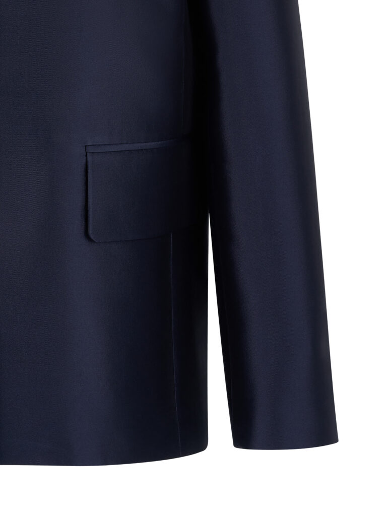 #114.1 Mikado Wool Silk Jacket (Navy)