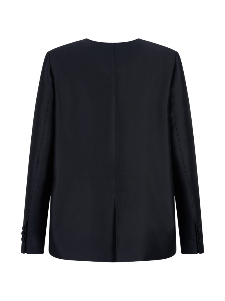 #114 Mikado Wool Silk Jacket (Black)