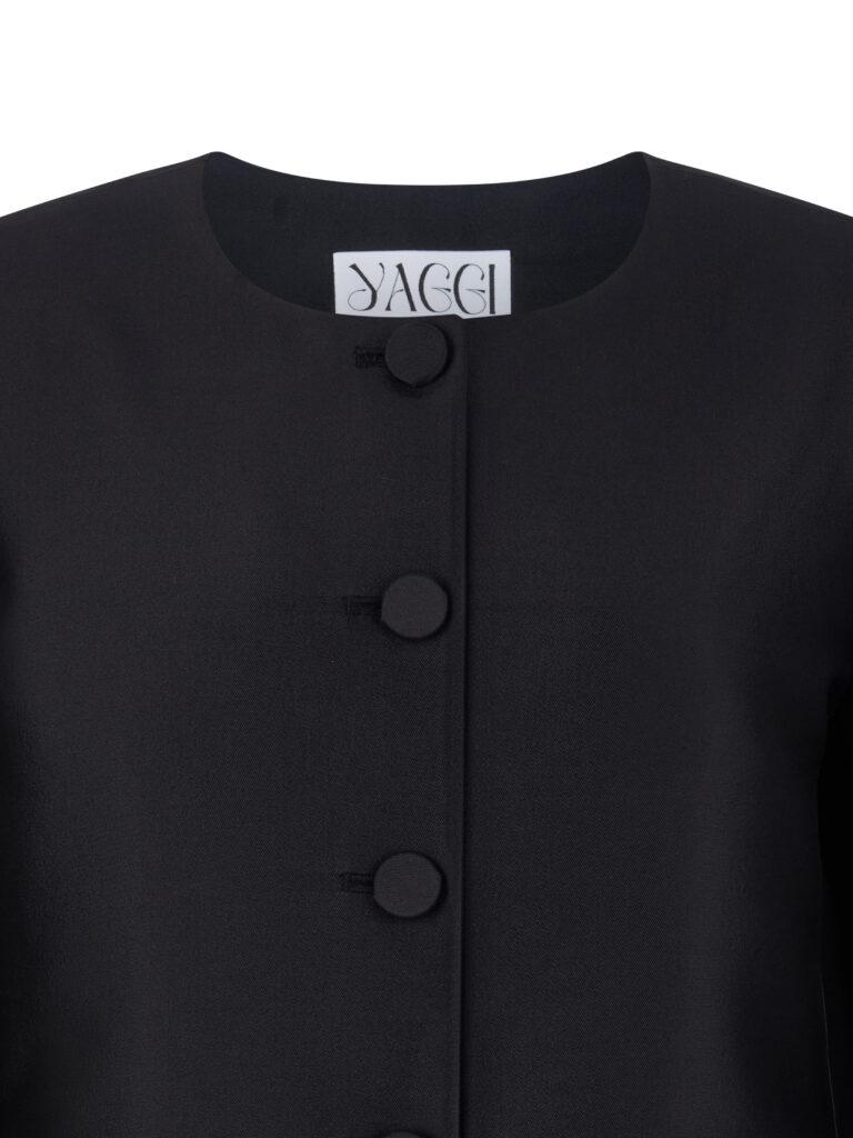 #114 Mikado Wool Silk Jacket (Black)