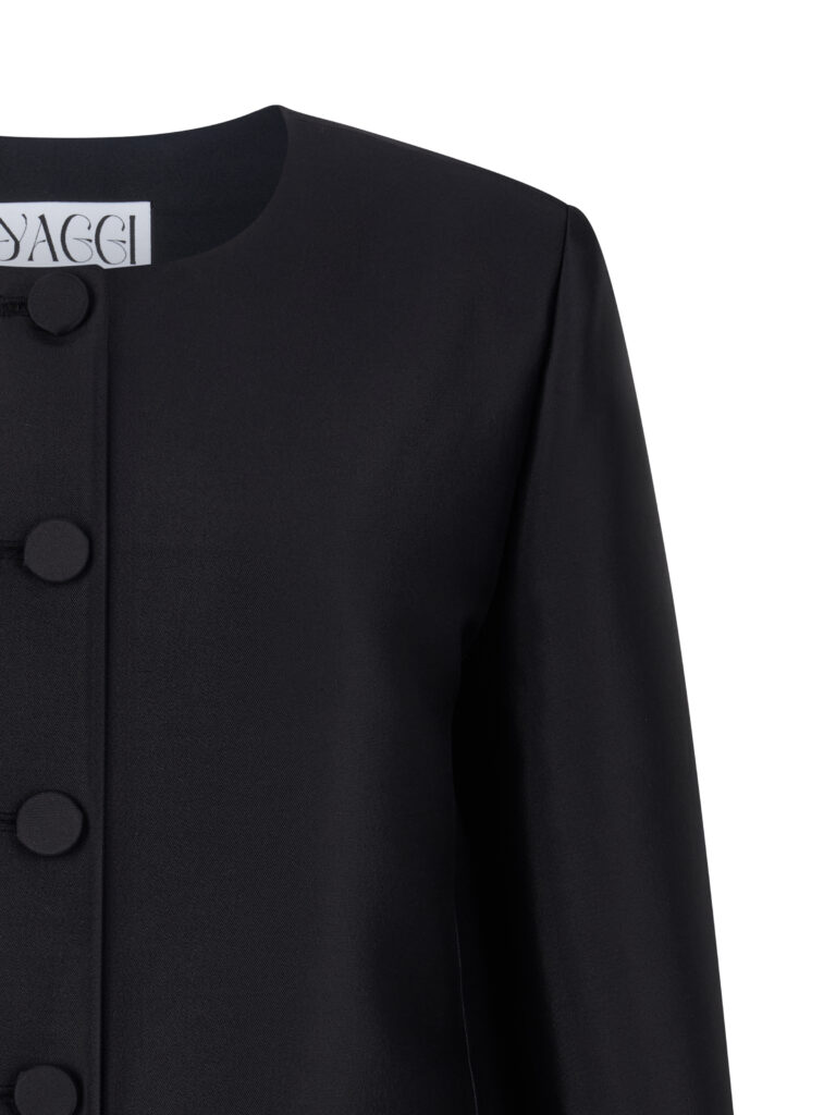 #114 Mikado Wool Silk Jacket (Black)