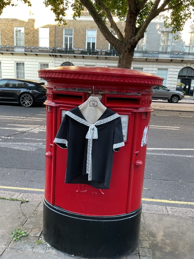 #123.1 Lace Detailed Sailor Collar Blouse (Black)