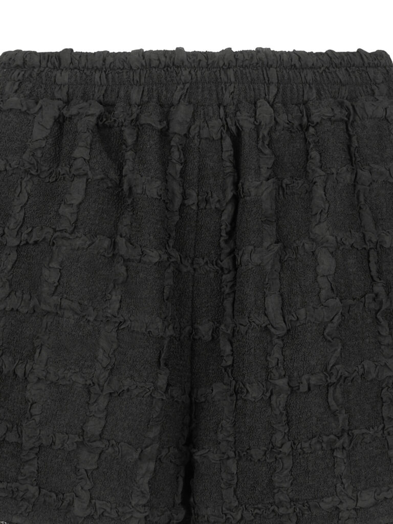 #124 Lace Trim Jacquard Shorts (Black)