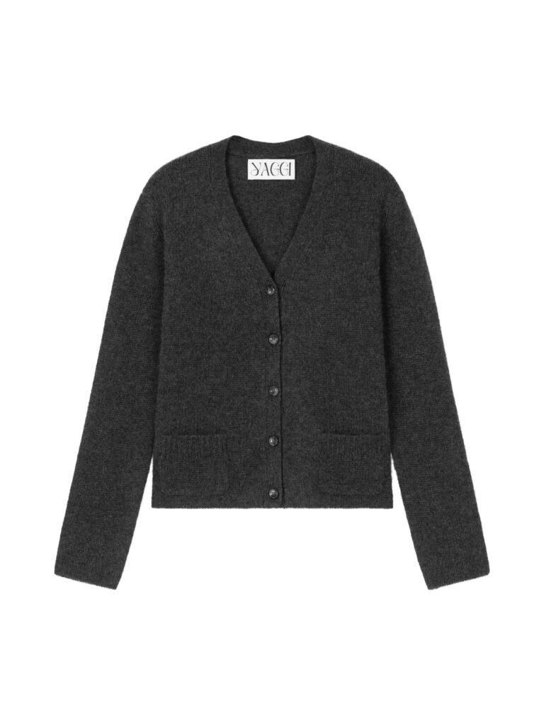 #126 Ellie Cashmere Cardigan (Dark Grey)