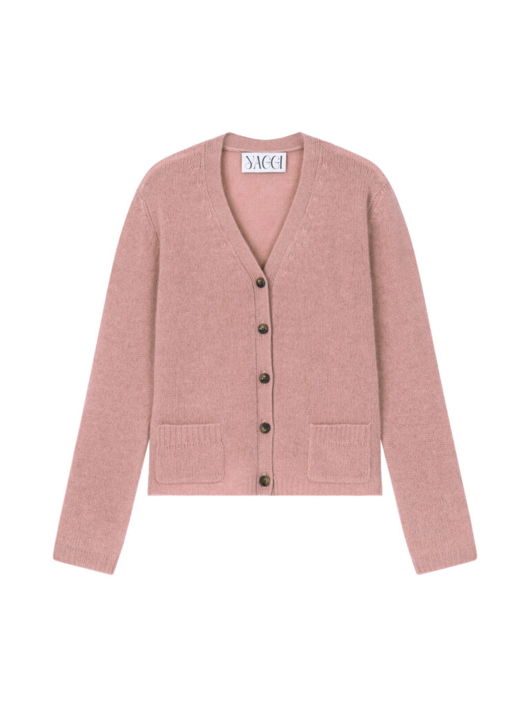 #126 Ellie Cashmere Cardigan (Indi Pink)