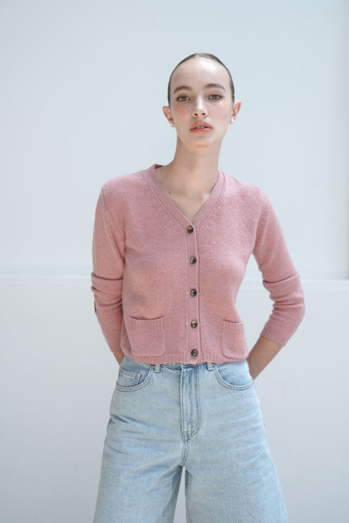 #126 Ellie Cashmere Cardigan (Indi Pink)