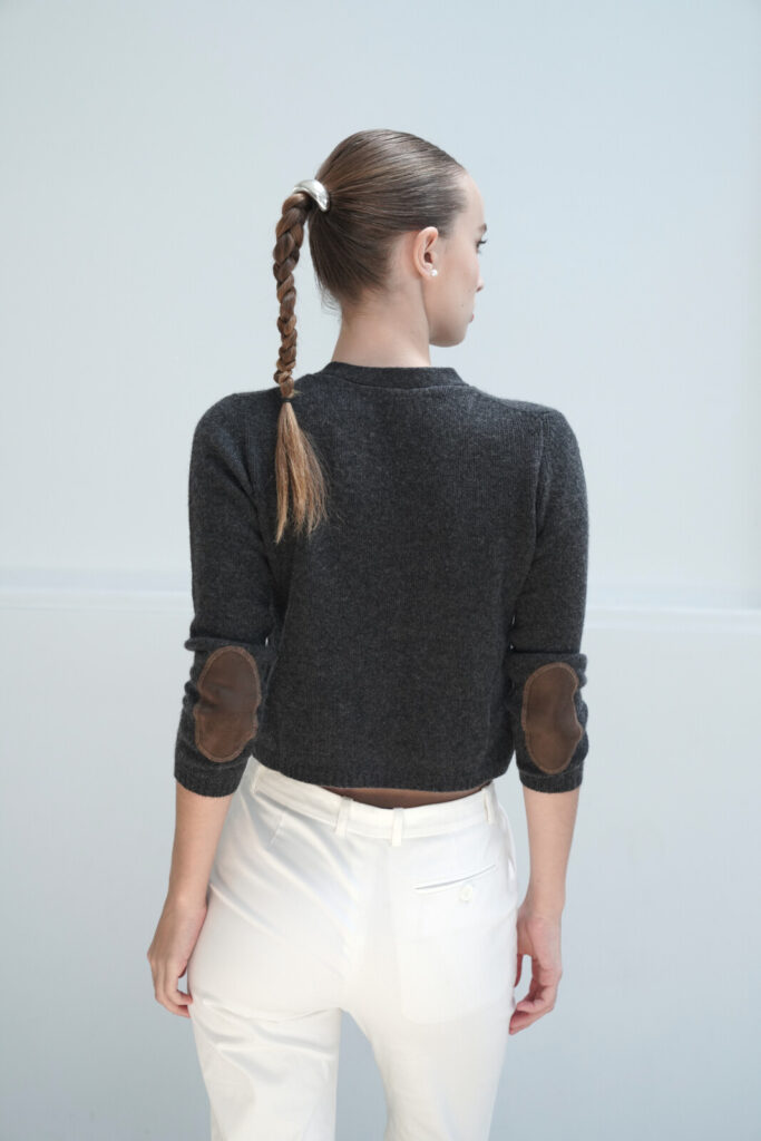 #126 Ellie Cashmere Cardigan (Dark Grey)
