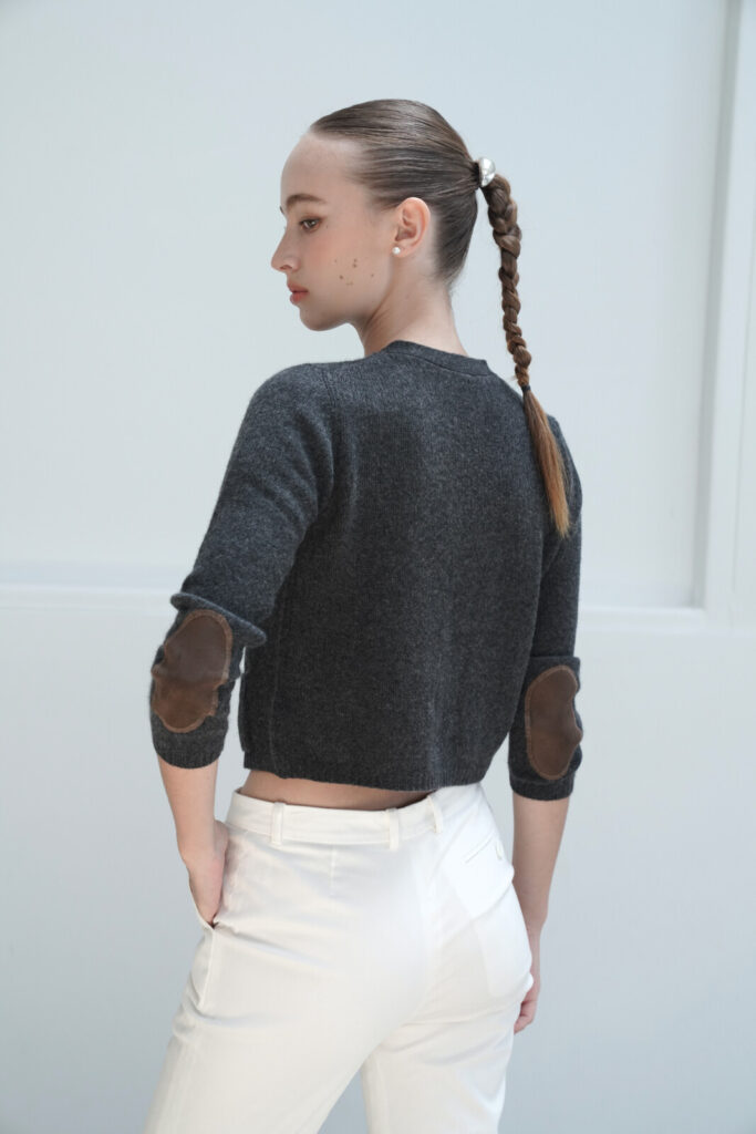 #126 Ellie Cashmere Cardigan (Dark Grey)