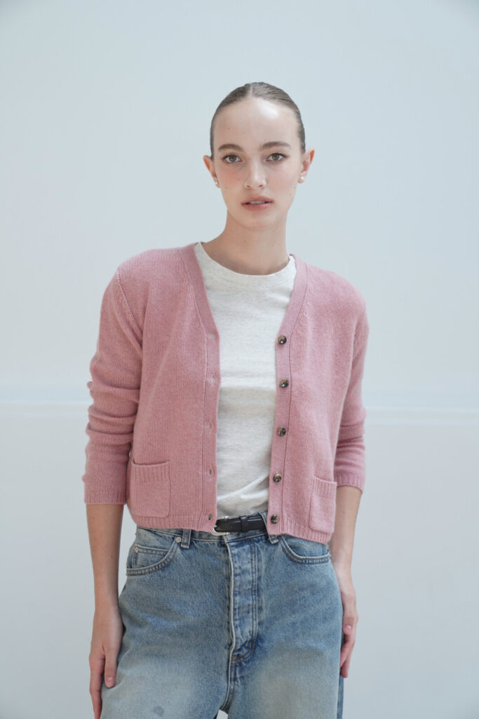 #126 Ellie Cashmere Cardigan (Indi Pink)
