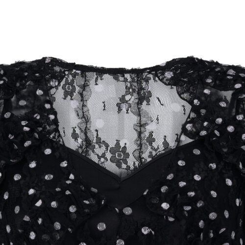 Alternative view of #125 Polka Dot Ruffle Blouse (Black)