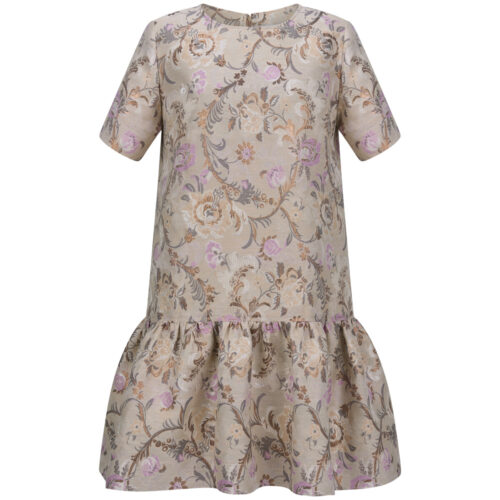 #129 Autumn Silk Jacquard Dress