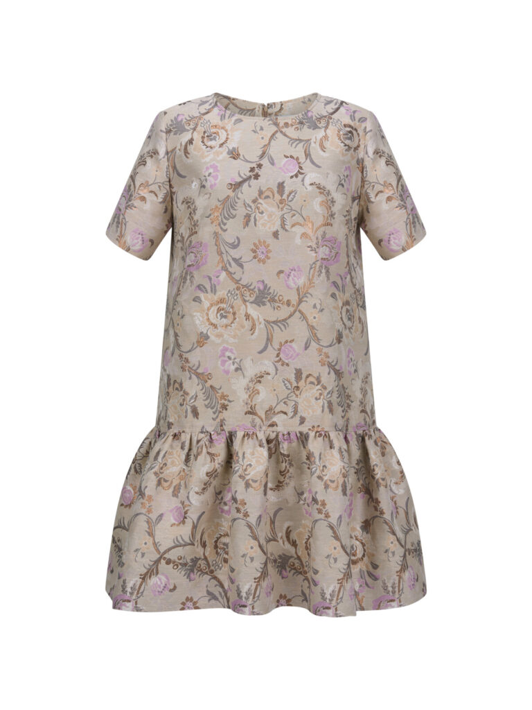 #129 Autumn Silk Jacquard Dress