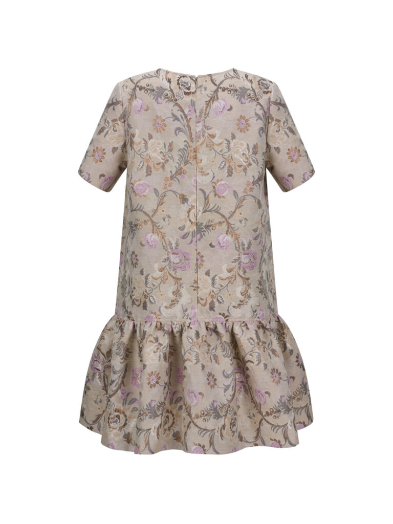 #129 Autumn Silk Jacquard Dress