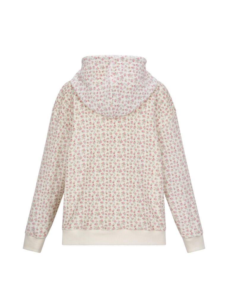 #139 Soft Floral Hoodie (Cream)