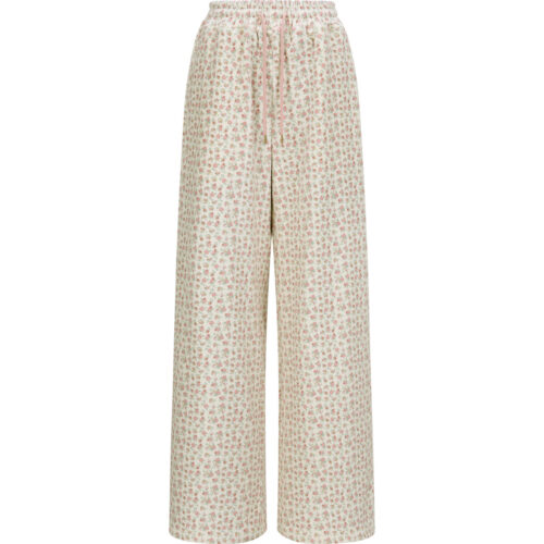 #140 Soft Floral Tracksuit Bottoms (Cream)