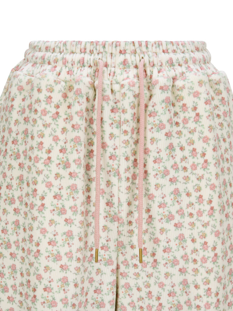 #140 Soft Floral Tracksuit Bottoms (Cream)