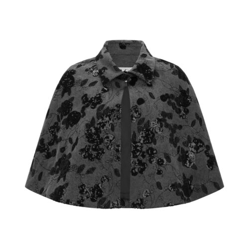#143 Charlotte Denim Embroidery Cape