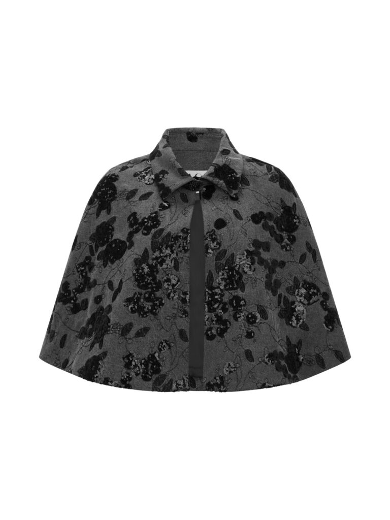 #143 Charlotte Denim Embroidery Cape