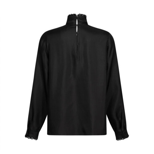 Alternative view of #141 Champagne Silk Bow Blouse (Black)