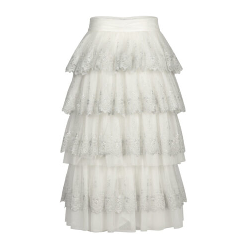#142.1 Sophie Lace Tulle skirt (White)