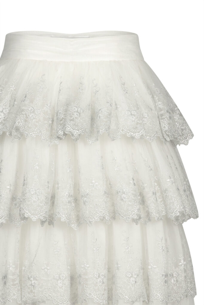 #142.1 Sophie Lace Tulle skirt (White)
