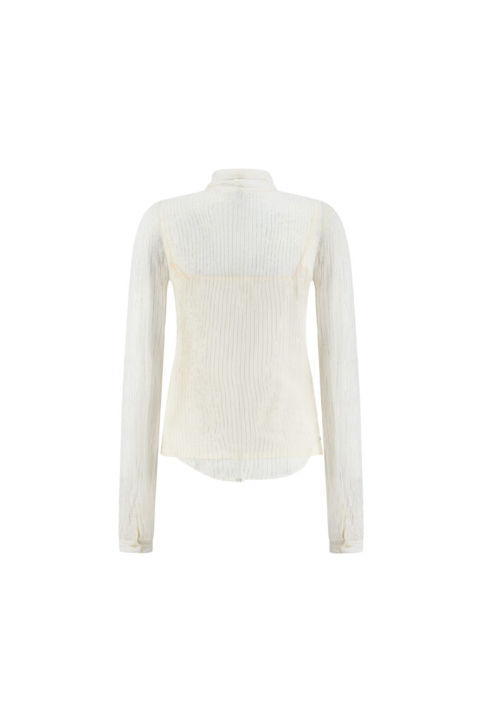 #149 Italian Chiffon Silk Bow Blouse