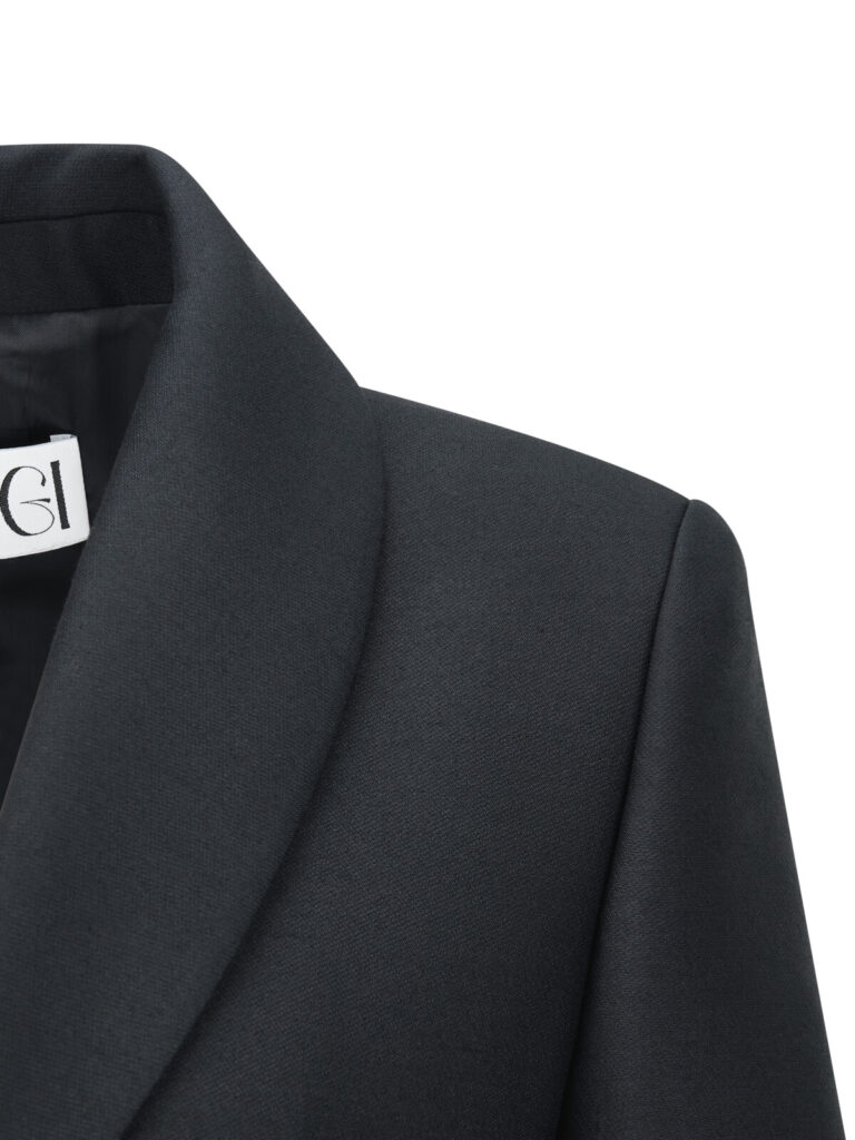 #148 Wool Silk Tailored Jacket (Black)