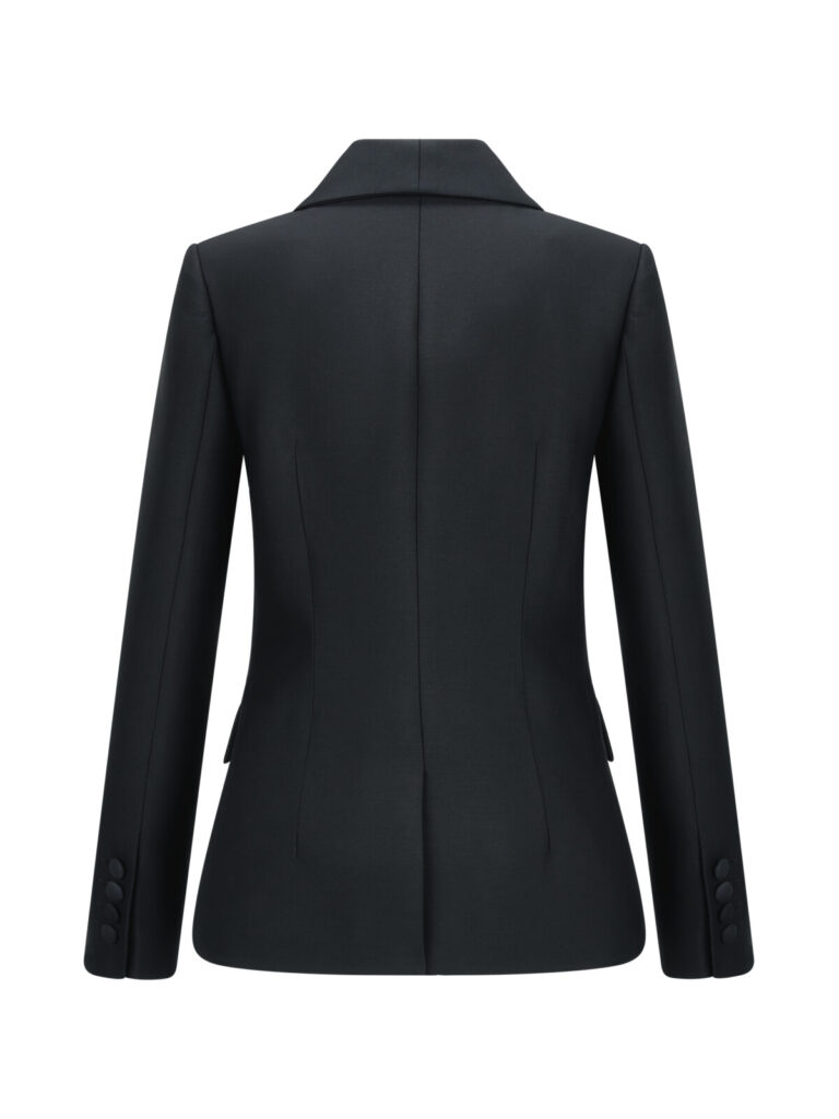 #148 Wool Silk Tailored Jacket (Black)