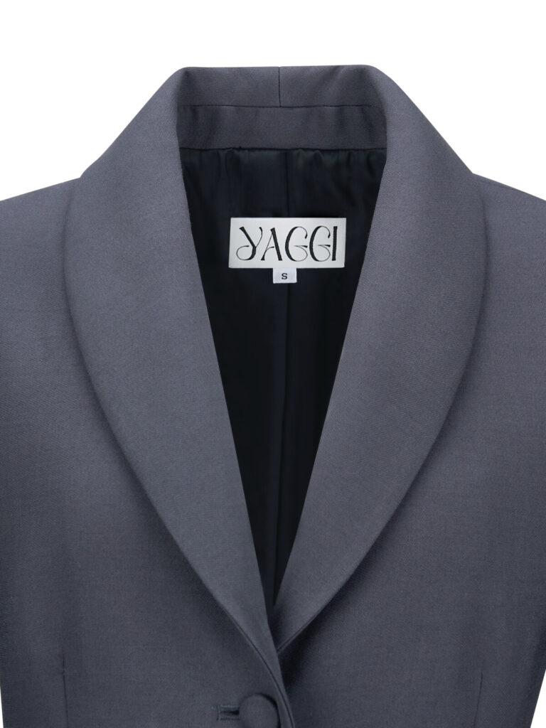 #148.1 Wool Silk Tailored Jacket (Grey)