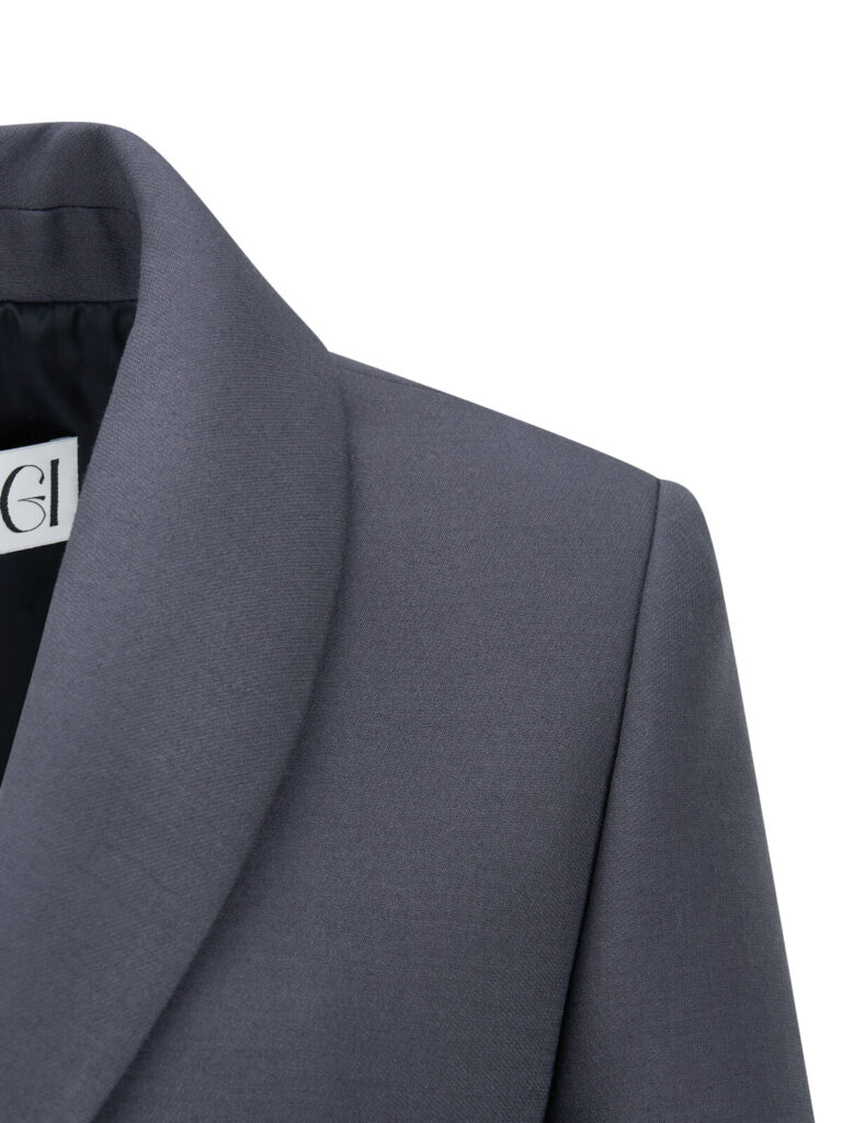 #148.1 Wool Silk Tailored Jacket (Grey)