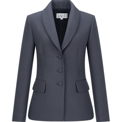 #148.1 Wool Silk Tailored Jacket (Grey)