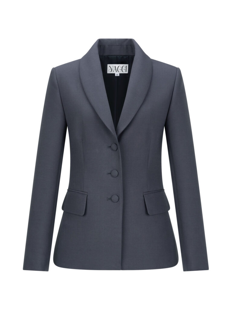 #148.1 Wool Silk Tailored Jacket (Grey)