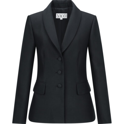 #148 Wool Silk Tailored Jacket (Black)