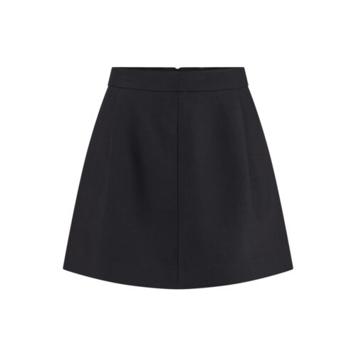 #148.3 Wool Silk Tailored Skirt (Grey)