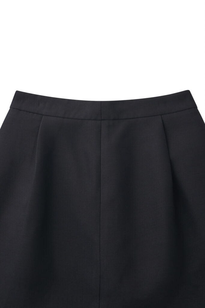 #148.2 Wool Silk Tailored Skirt (Black)