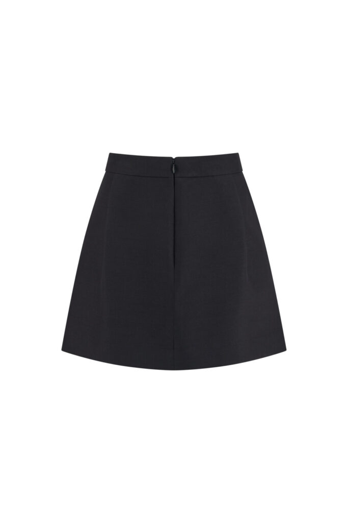 #148.2 Wool Silk Tailored Skirt (Black)