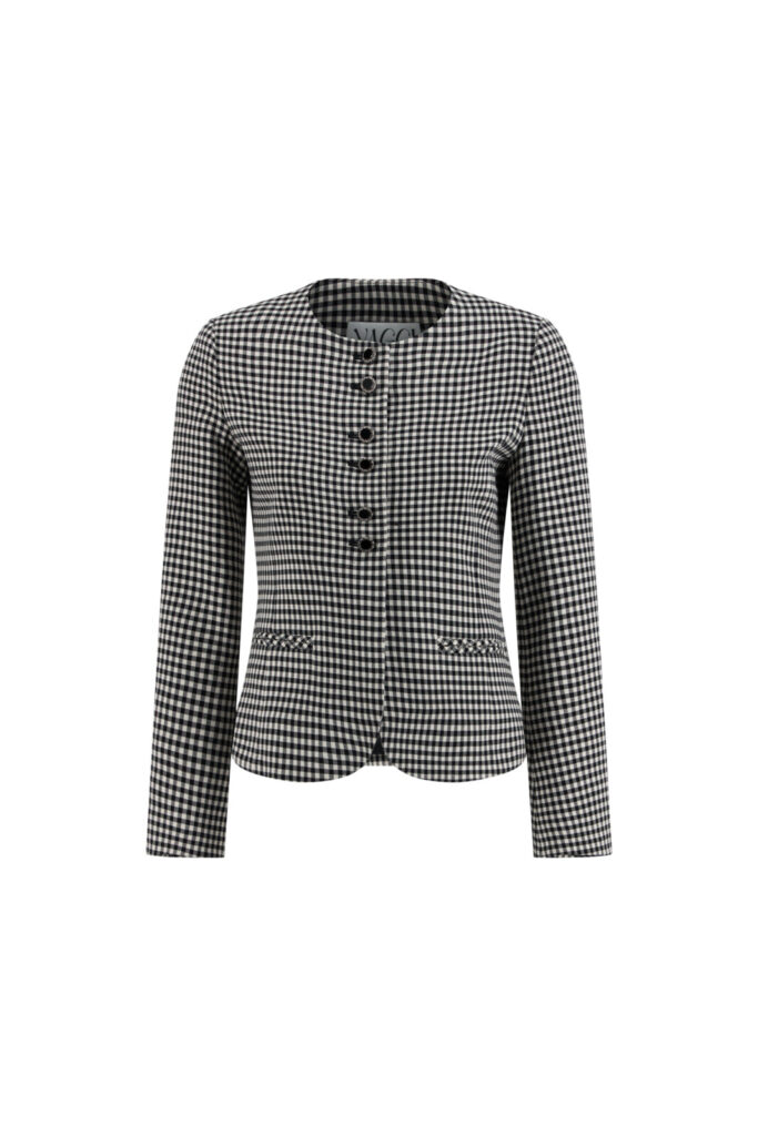 #150 Ceramic Button Check Jacket