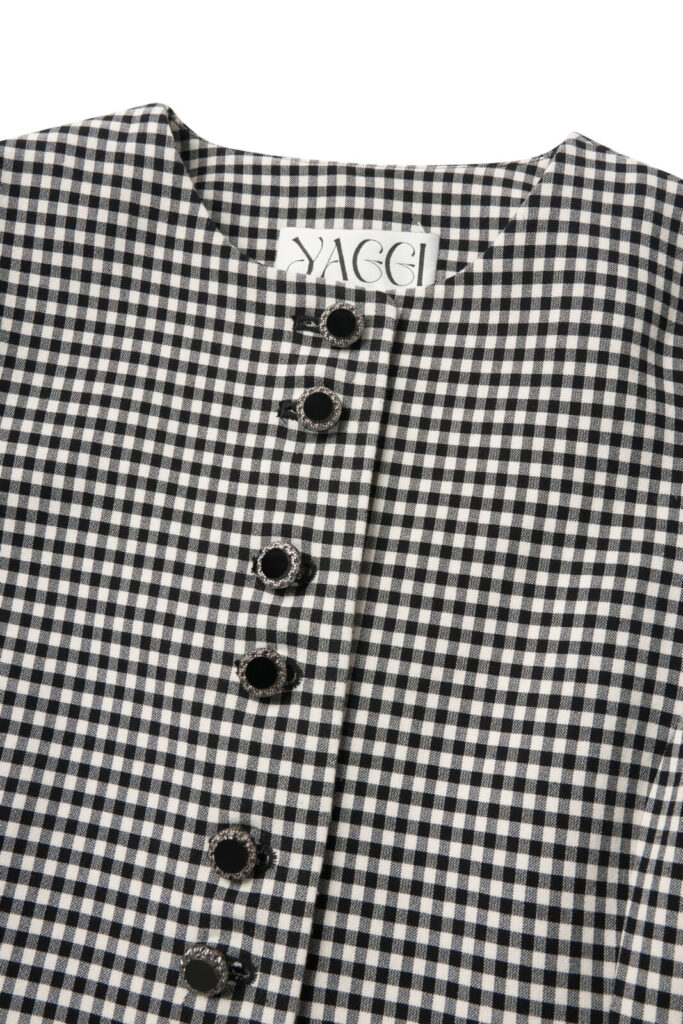 #150 Ceramic Button Check Jacket
